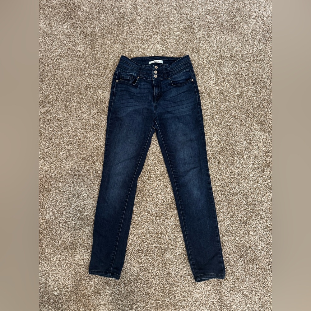 KanCan Women's Dark Indigo High-Rise Skinny Jeans